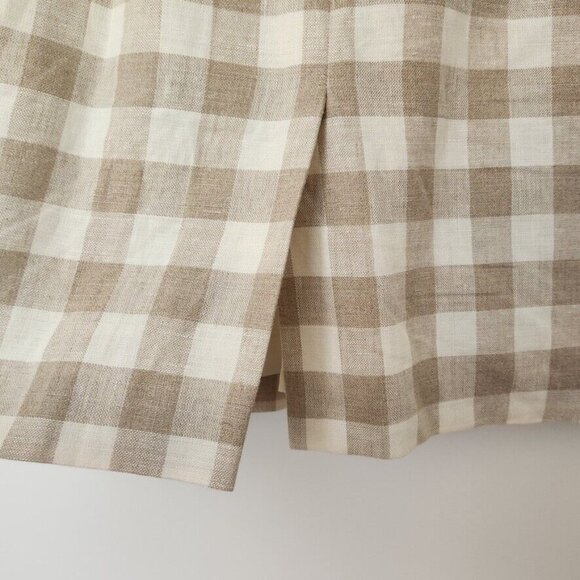 Vtg 70s Plaid Skirt Set Sz 10 Tan Jacket Union Made Linen JH Collectibles ILGWU - Picture 13 of 16